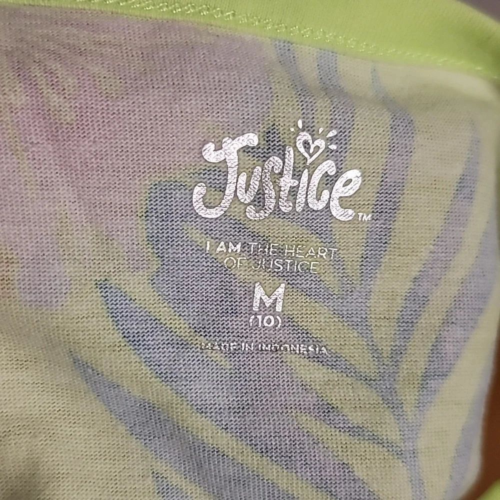 Justice Tank Dress Girls Kids Medium (10) Lime Knot Floral Sleeveless Tropical